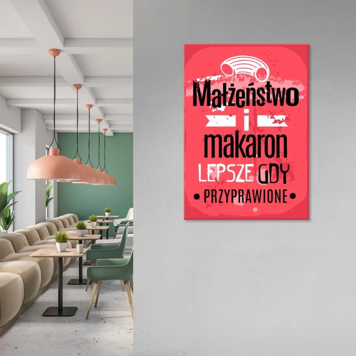 Plakat metalowy Małżeństwo i makaron Prezent