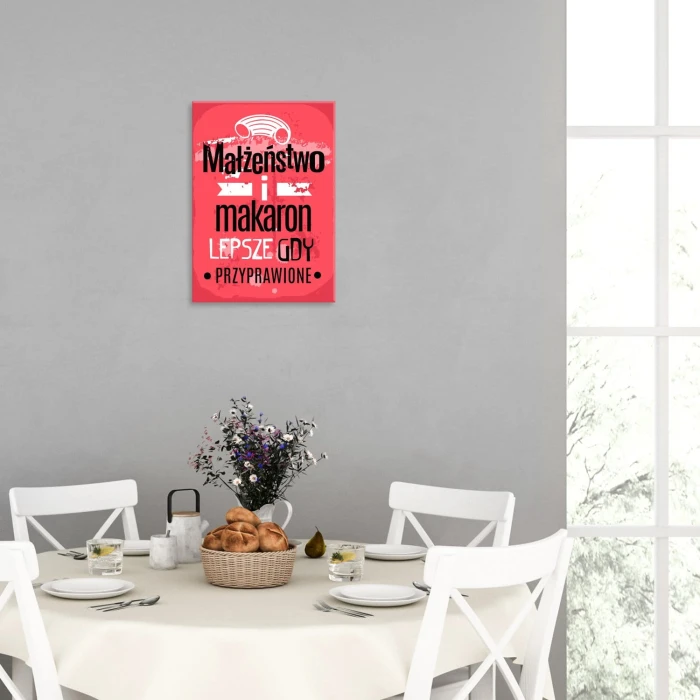 Plakat metalowy Małżeństwo i makaron Prezent