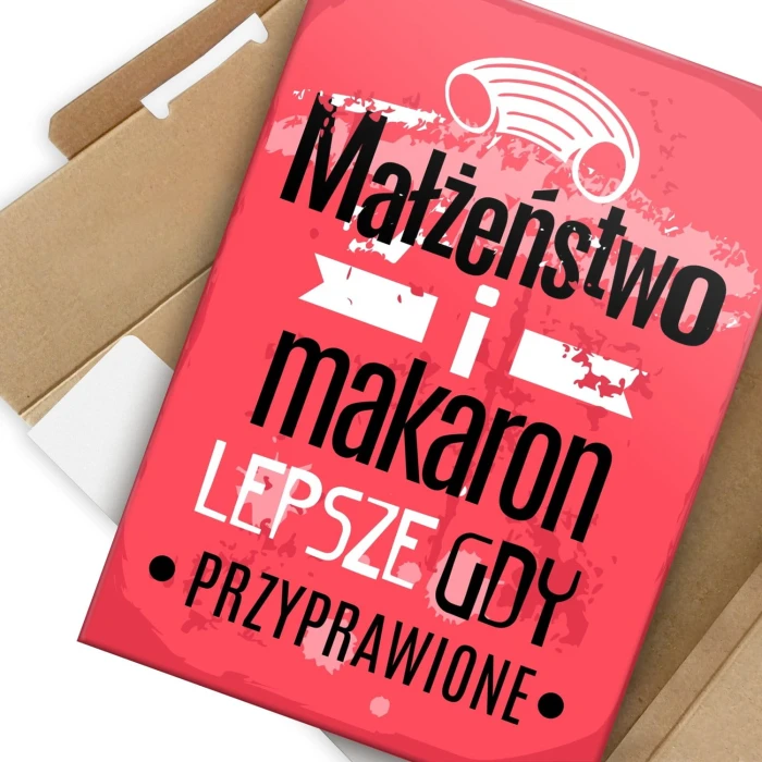 Plakat metalowy Małżeństwo i makaron Prezent