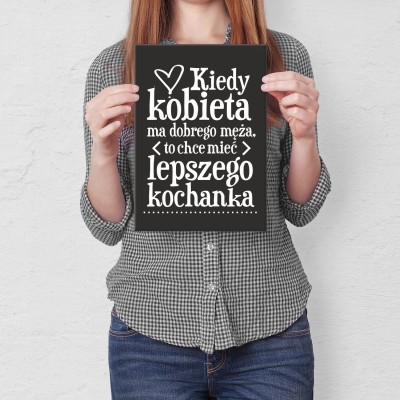 Plakat metalowy Lepszy kochanek Prezent