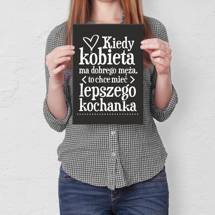 Plakat metalowy Lepszy kochanek Prezent