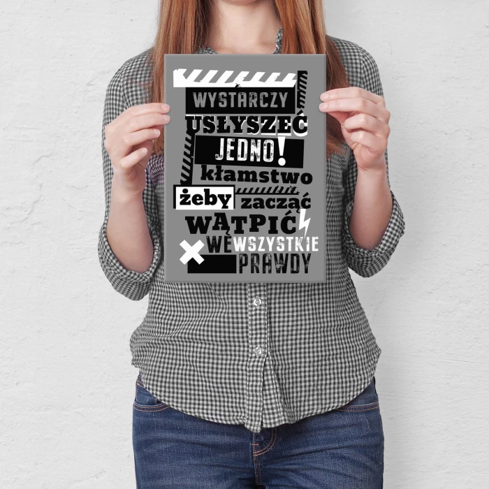 Plakat metalowy Jedno kłamstwo Prezent