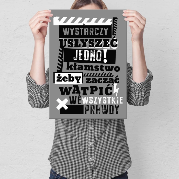 Plakat metalowy Jedno kłamstwo Prezent