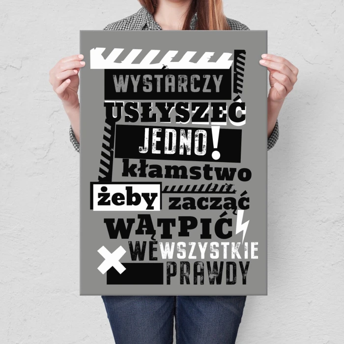 Plakat metalowy Jedno kłamstwo Prezent