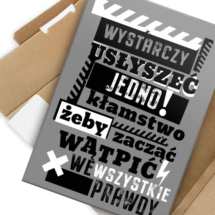 Plakat metalowy Jedno kłamstwo Prezent