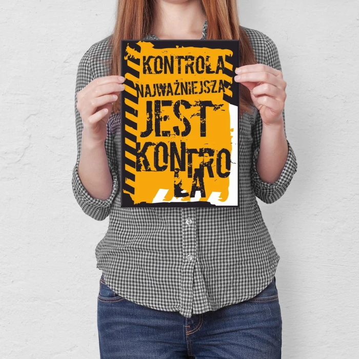 Plakat metalowy Kontrola Prezent
