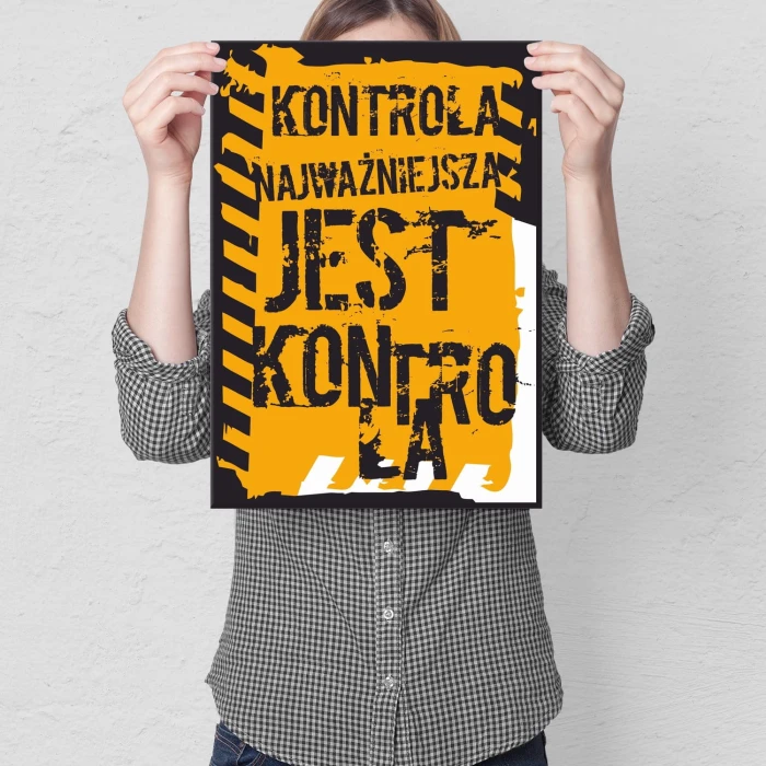 Plakat metalowy Kontrola Prezent