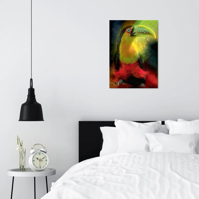 Plakat metalowy Kolorowy tukan Prezent