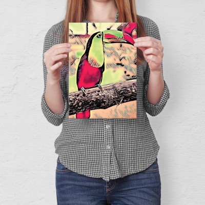 Plakat metalowy Tukan Prezent