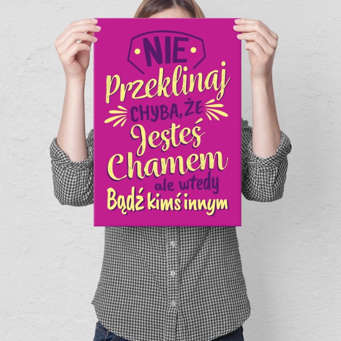 Plakat metalowy Nie przeklinaj Prezent