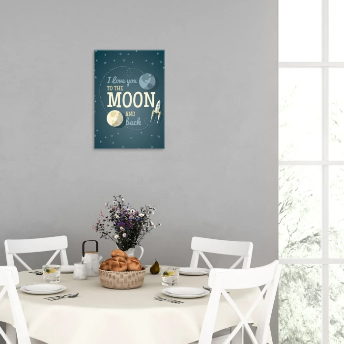 Plakat metalowy Kocham jak na księżyc Prezent
