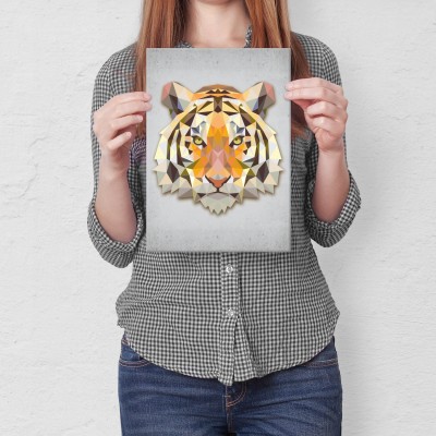 Plakat metalowy Tygrys graficzny Prezent