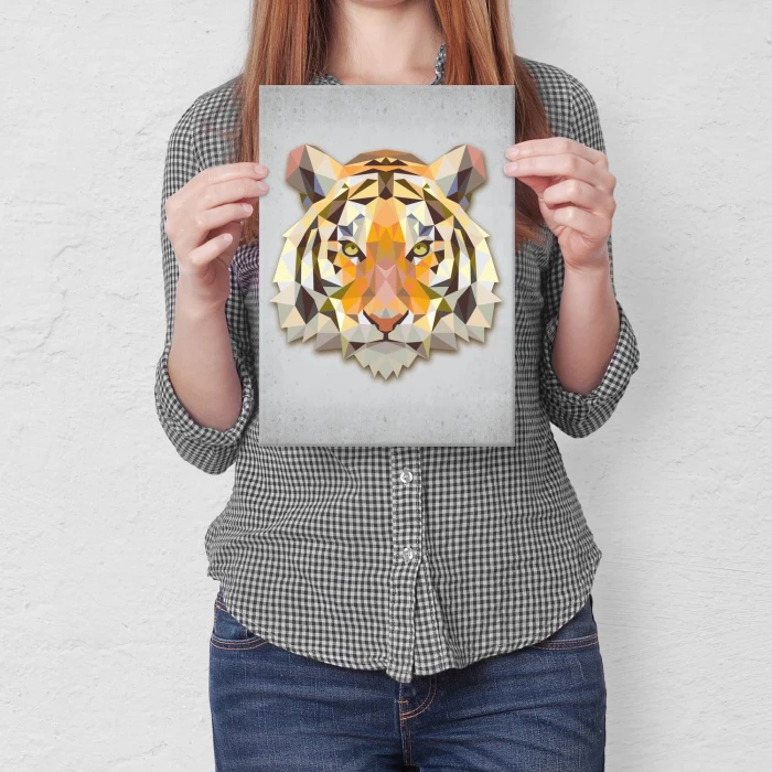 Plakat metalowy Tygrys graficzny Prezent