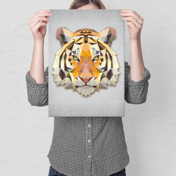 Plakat metalowy Tygrys graficzny Prezent