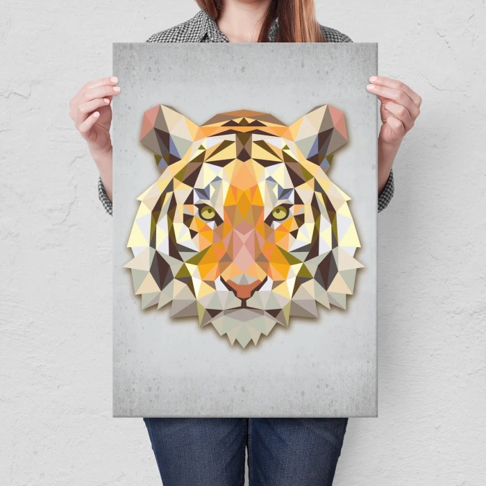 Plakat metalowy Tygrys graficzny Prezent