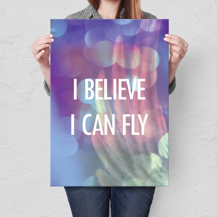 Plakat metalowy I believe I can fly Prezent