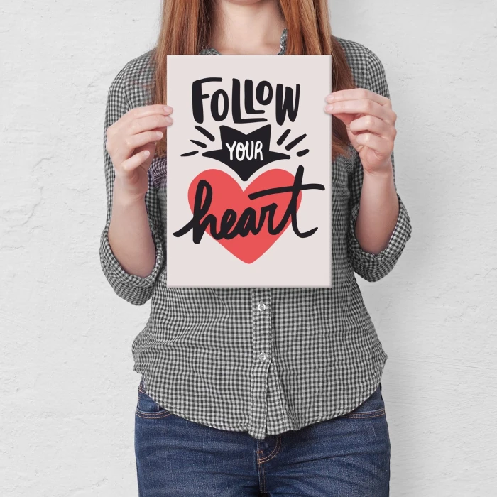 Plakat metalowy Follow your heart Prezent