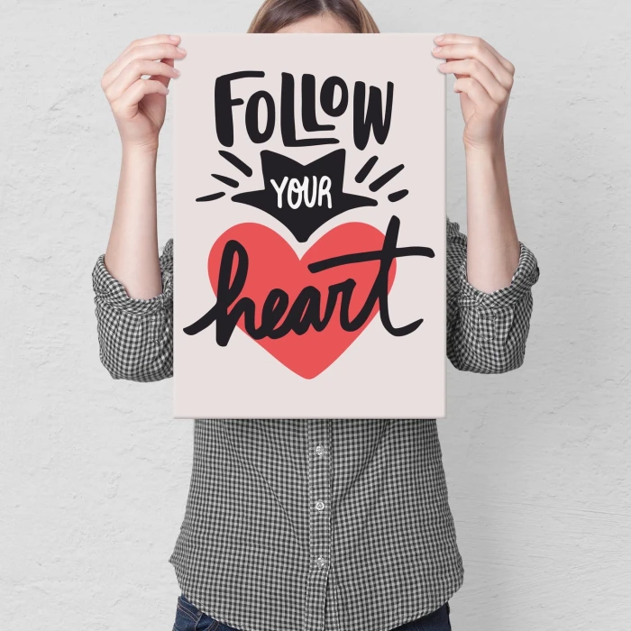 Plakat metalowy Follow your heart Prezent