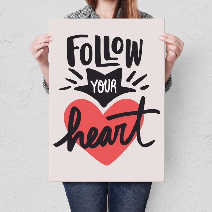 Plakat metalowy Follow your heart Prezent