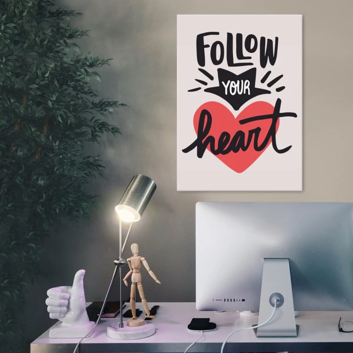 Plakat metalowy Follow your heart Prezent
