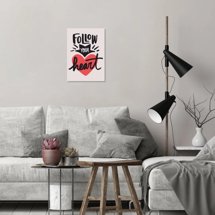 Plakat metalowy Follow your heart Prezent