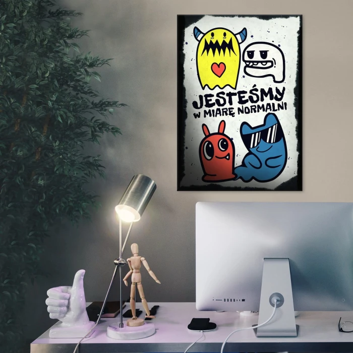 Plakat metalowy W miarę normalni Prezent