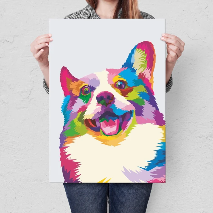 Plakat metalowy Kolorowy pies Prezent