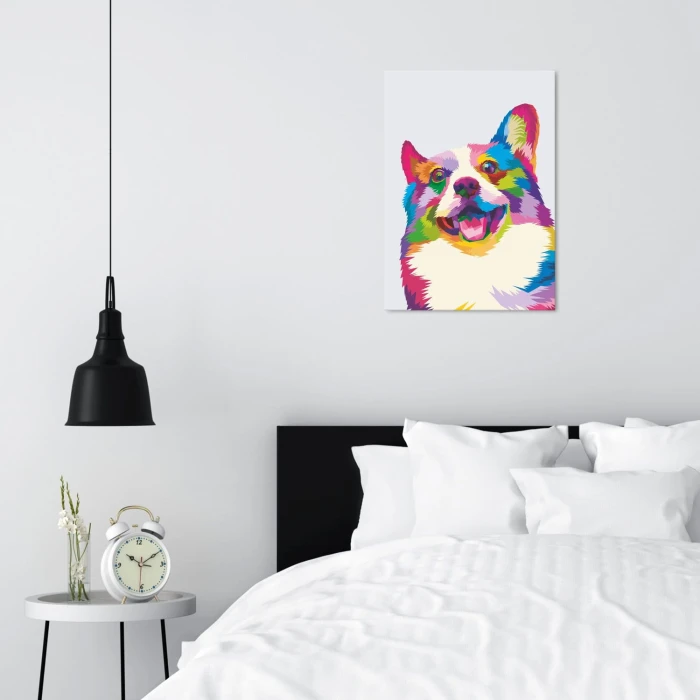 Plakat metalowy Kolorowy pies Prezent