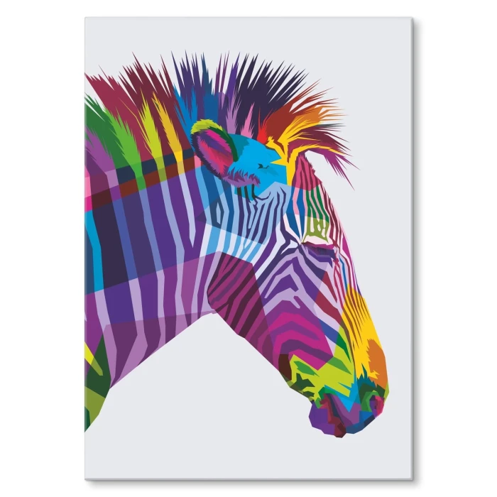 Plakat metalowy Kolorowa zebra Prezent