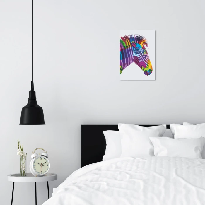 Plakat metalowy Kolorowa zebra Prezent
