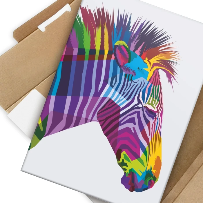 Plakat metalowy Kolorowa zebra Prezent