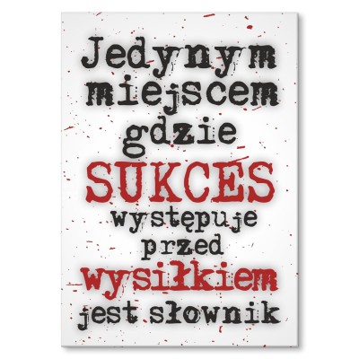 Plakat metalowy Sukces i słownik Prezent