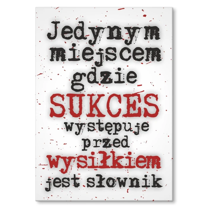 Plakat metalowy Sukces i słownik Prezent