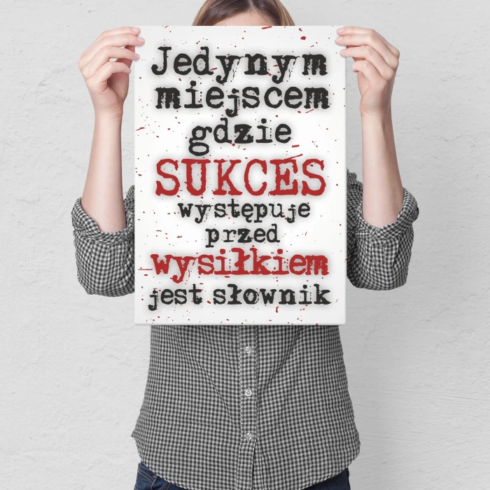 Plakat metalowy Sukces i słownik Prezent