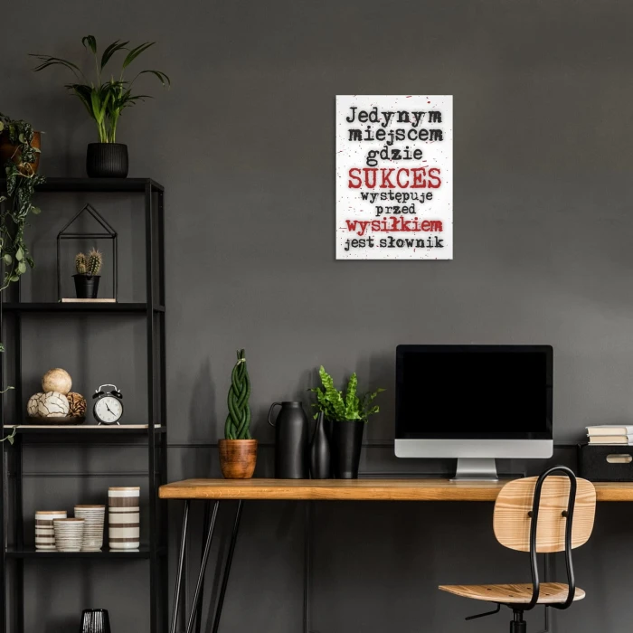 Plakat metalowy Sukces i słownik Prezent