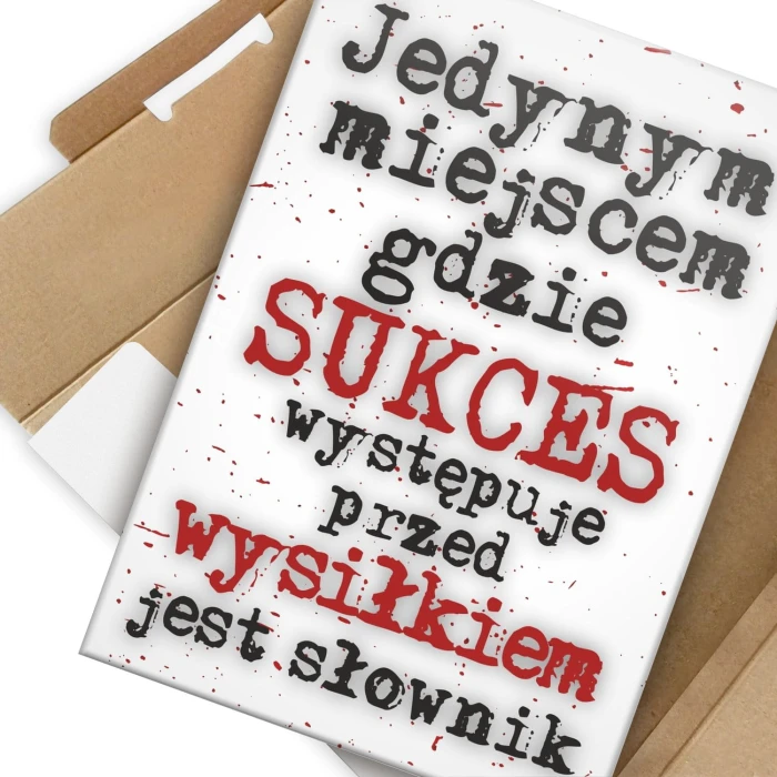 Plakat metalowy Sukces i słownik Prezent
