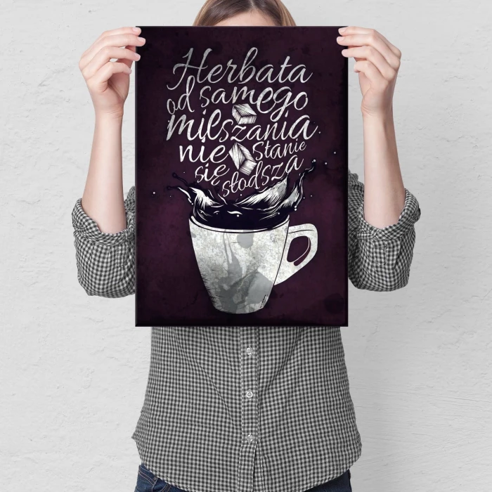 Plakat metalowy Mieszanie harbaty Prezent