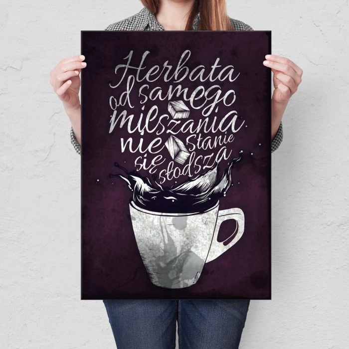 Plakat metalowy Mieszanie harbaty Prezent