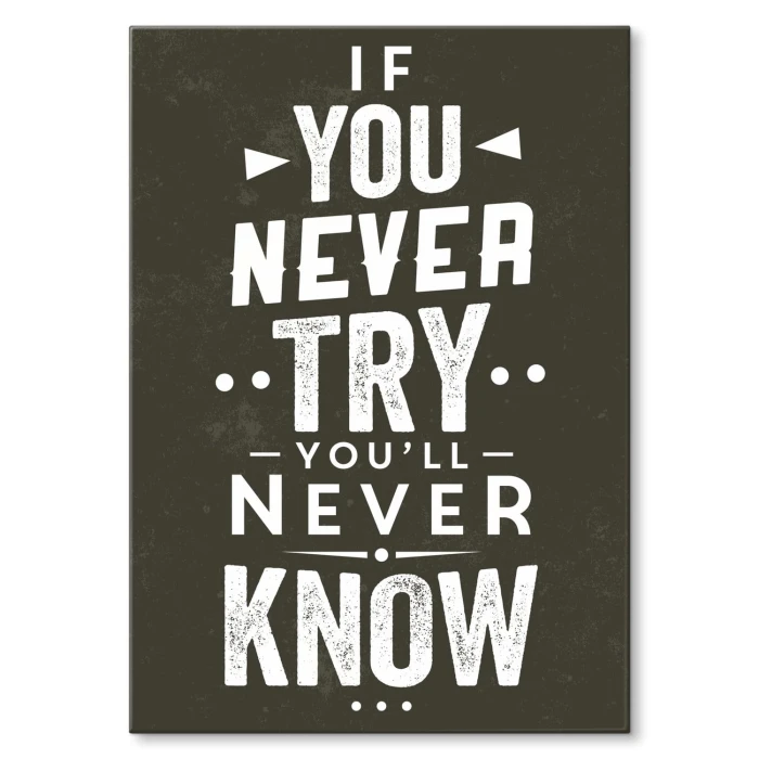 Plakat metalowy If you never a try Prezent
