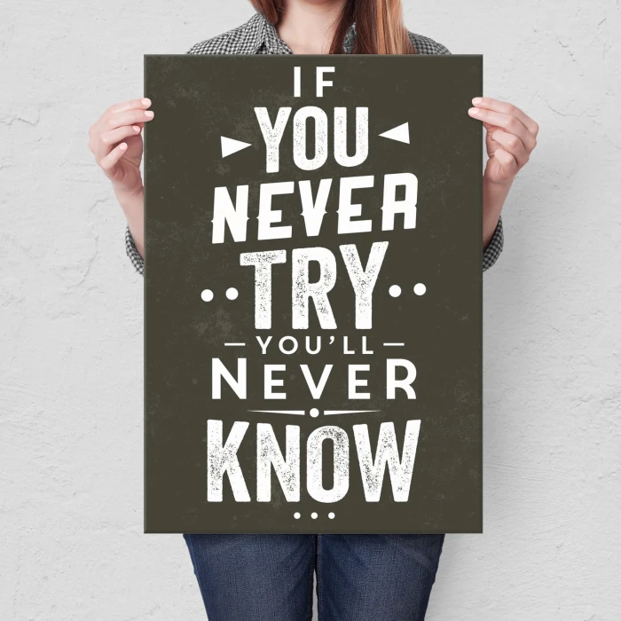 Plakat metalowy If you never a try Prezent