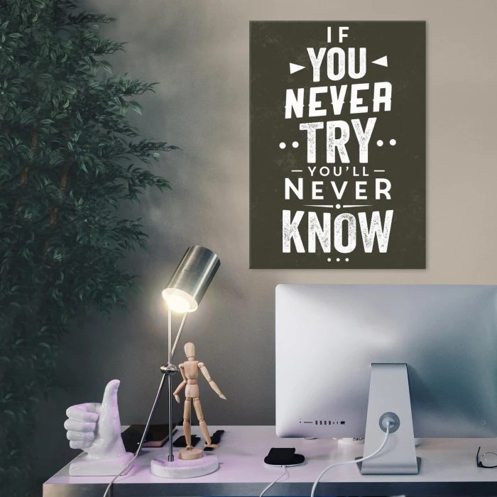 Plakat metalowy If you never a try Prezent