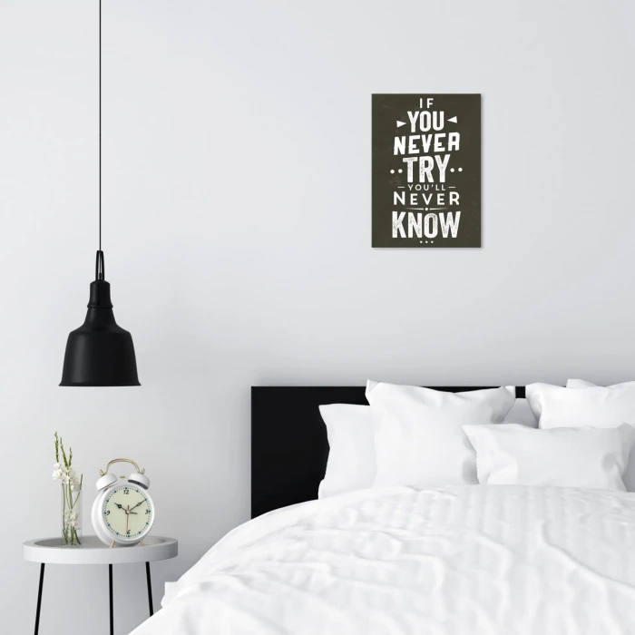 Plakat metalowy If you never a try Prezent