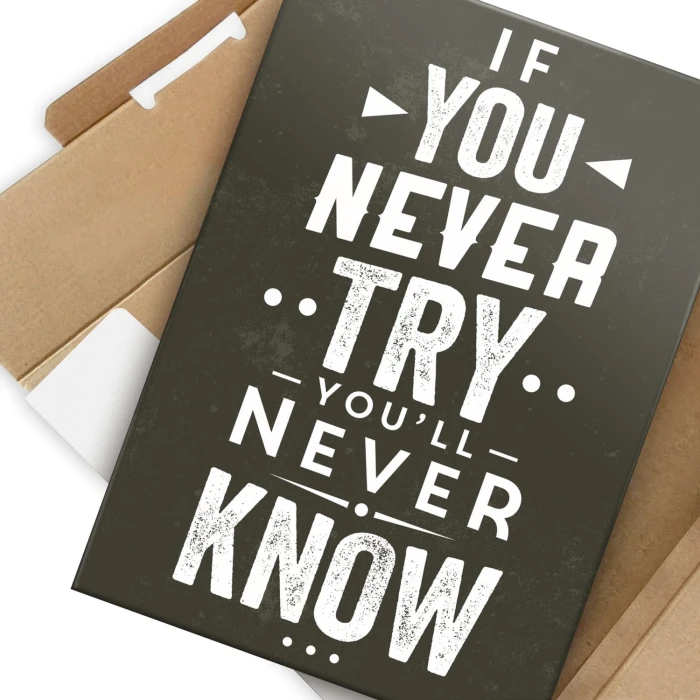 Plakat metalowy If you never a try Prezent