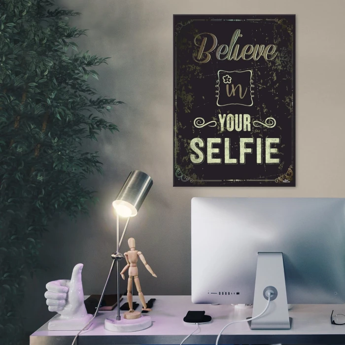 Plakat metalowy Believe in you selfie Prezent