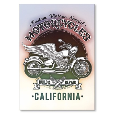 Plakat metalowy California motorcycles Prezent