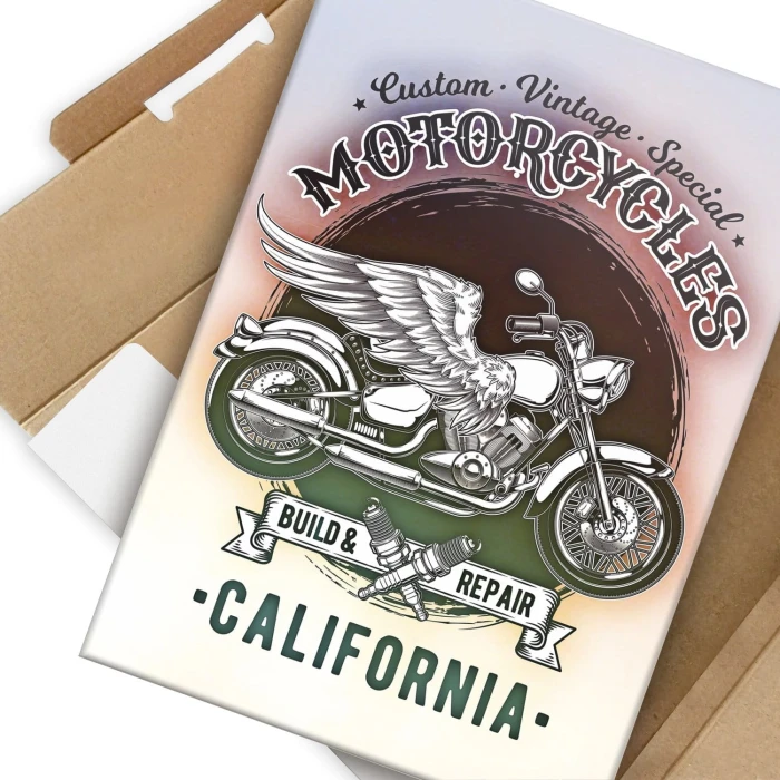 Plakat metalowy California motorcycles Prezent