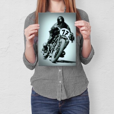 Plakat metalowy Race 17 Prezent
