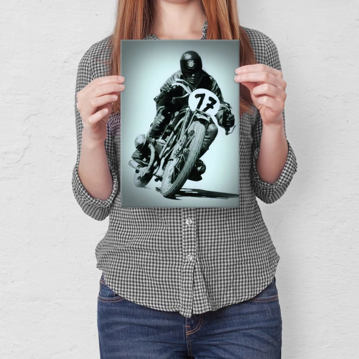 Plakat metalowy Race 17 Prezent