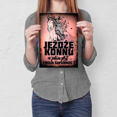 Plakat metalowy Jeżdżę konno Prezent