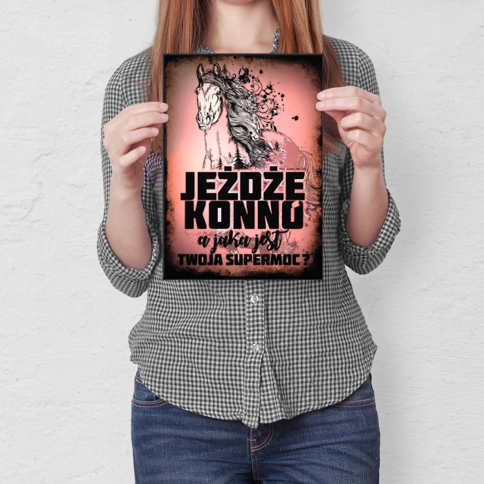 Plakat metalowy Jeżdżę konno Prezent